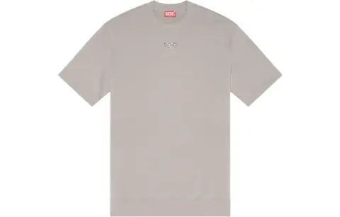 DIESEL T-Shirts Men's Gray Crew Neck Moderate Straight Fit