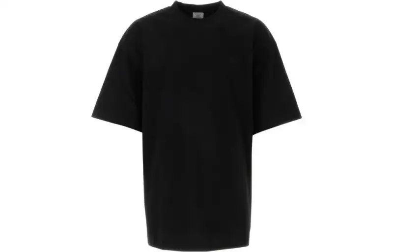 Vetements T Shirts Men's Black Crew Neck Moderate Straight Fit