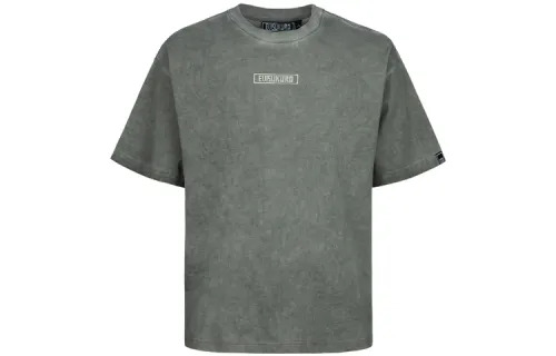 EVISU T Shirts Men's Dark Gray Crew Neck Moderate Straight Fit