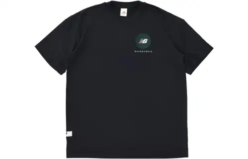 New Balance Cool Touch T Shirts Men's Black Crew Neck Moderate Straight Fit