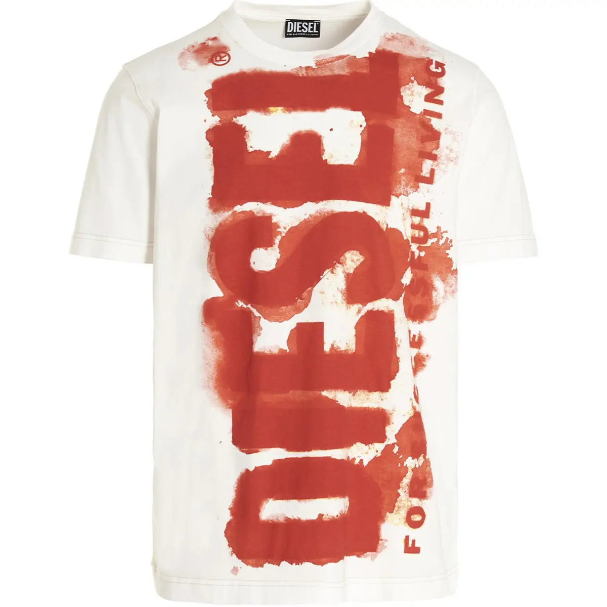 DIESEL T-Shirts Men's White Crew Neck Moderate Straight Fit