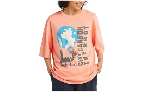 Timberland T Shirts Unisex Shell Pink Crew Neck Moderate Straight Fit