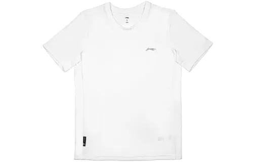 Li Ning SS22 Crew Neck Fitted Straight Fit Short Sleeved T Shirt Men's White