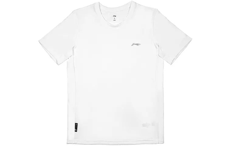 Li Ning SS22 Crew Neck Fitted Straight Fit Short Sleeved T Shirt Men's White