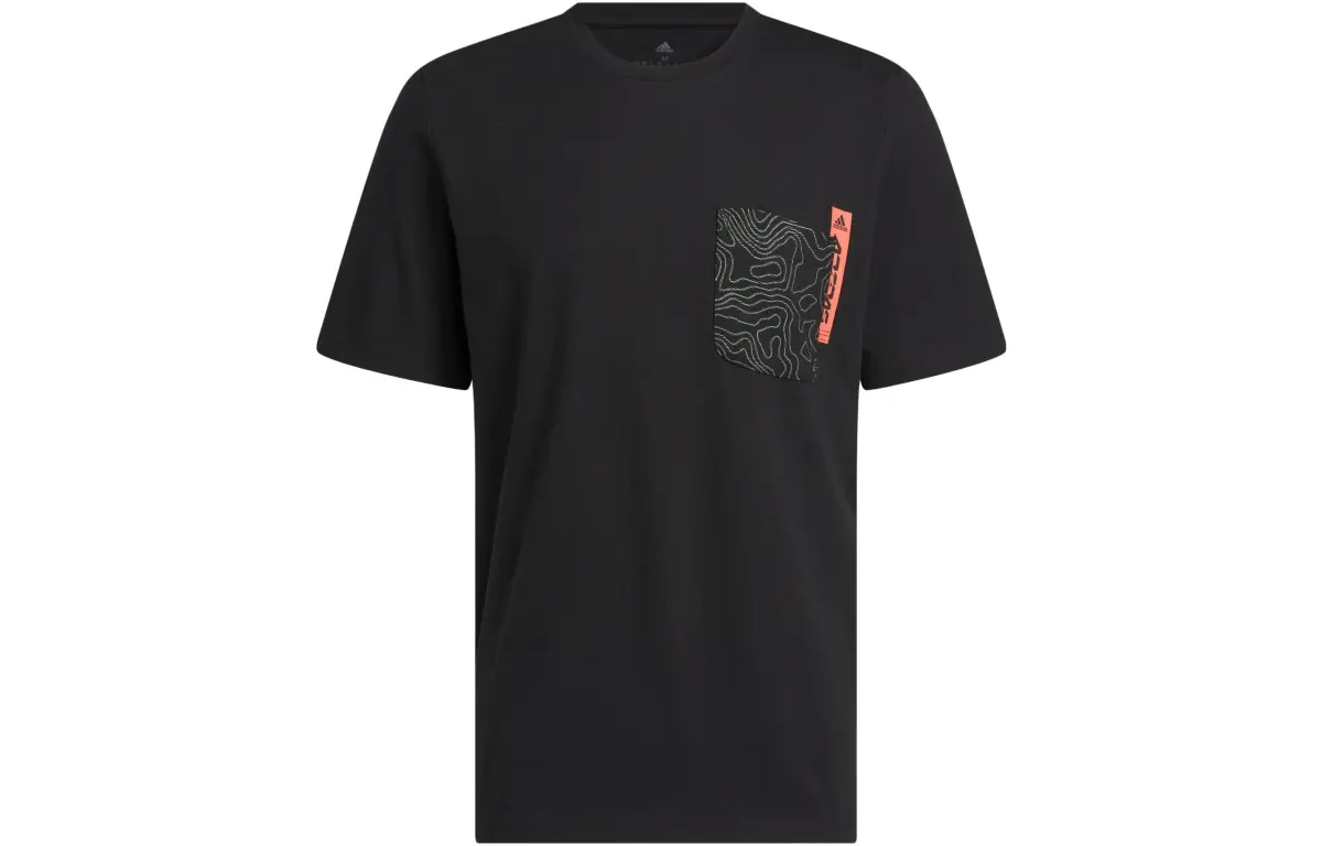 Adidas CITY ESCAPE T-Shirts Men's Black Crew Neck Moderate Straight Fit
