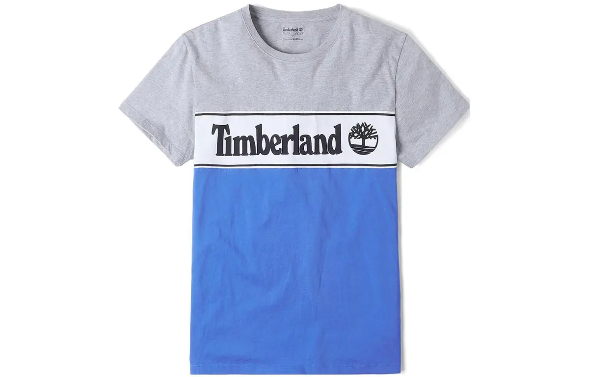 Timberland T-Shirts Men's Gray Crew Neck Moderate Straight Fit