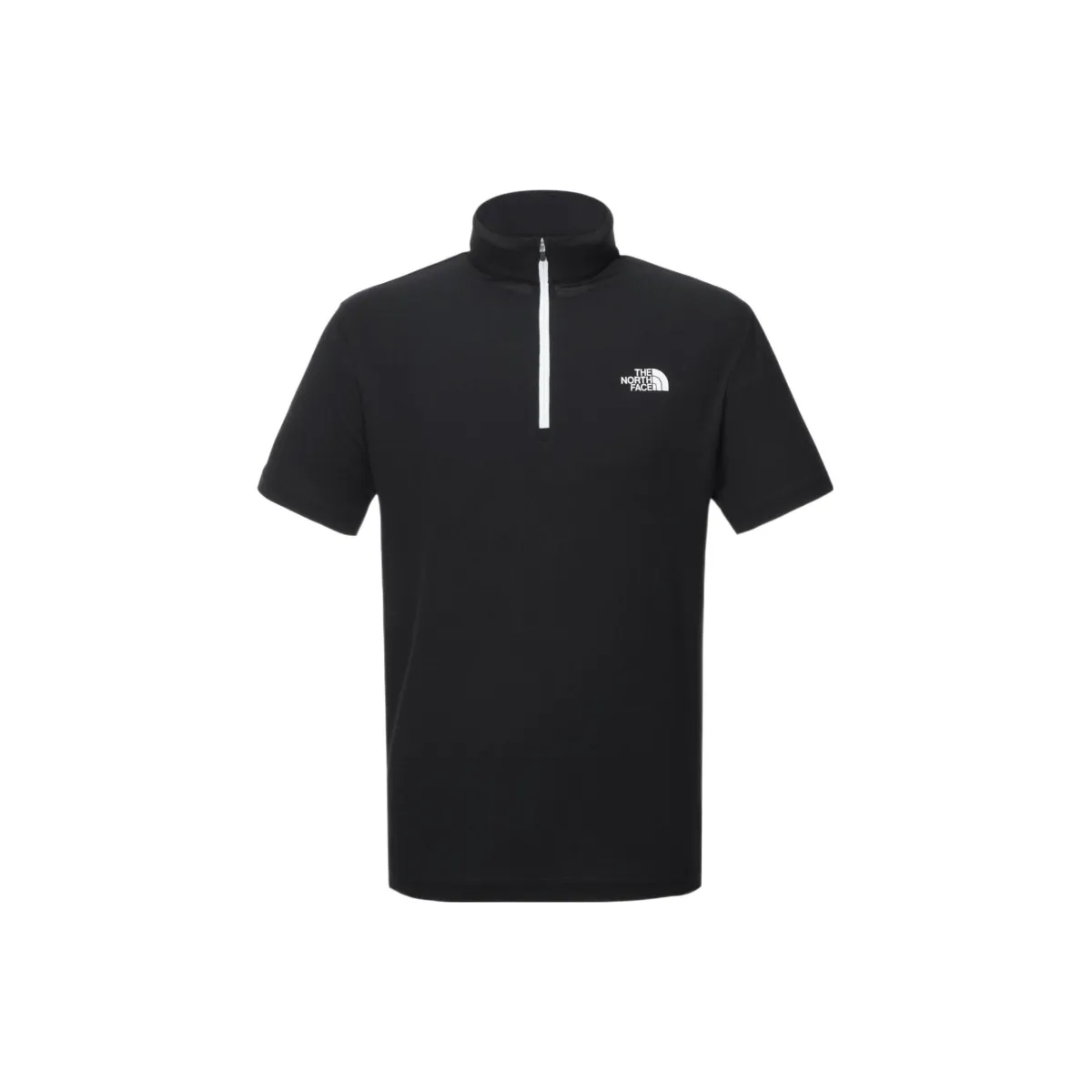 THE NORTH FACE T-Shirts Men's Black Stand Collar Moderate Straight Fit