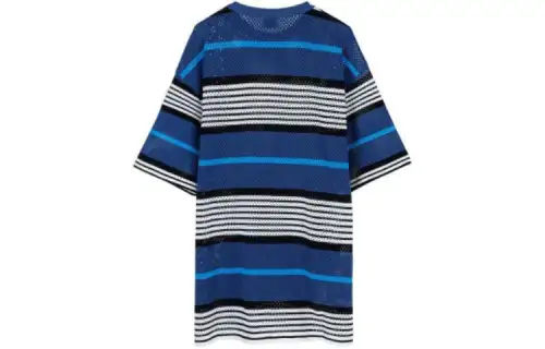Burberry T Shirts Men's Blue Crew Neck Moderate Straight Fit