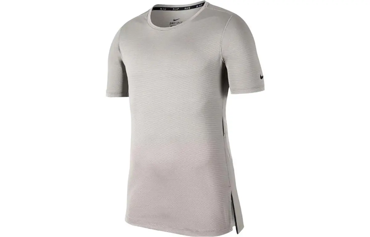 Nike Dri-Fit T-Shirts Men's Light Gray Crew Neck Moderate Straight Fit