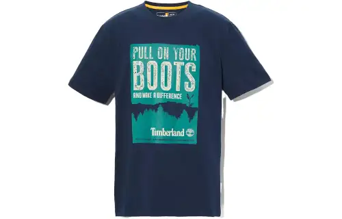 Timberland T Shirts Men's Dark Marine Blue Crew Neck Moderate Straight Fit
