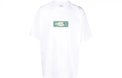 Vetements T Shirts Unisex White Crew Neck Moderate Straight Fit