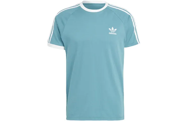 Adidas Originals ADICOLOR T Shirts Men's Turquoise Crew Neck Moderate Straight Fit