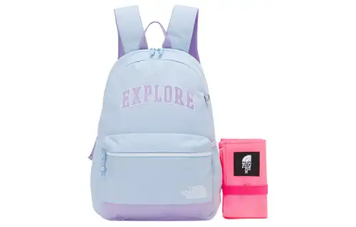 THE NORTH FACE 13L Backpack Double Shoulder Outdoor Bag Polyester Light Blue & Multicolor Women's