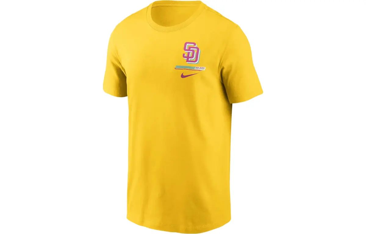 Nike T-Shirts Men's Yellow Crew Neck Moderate Straight Fit