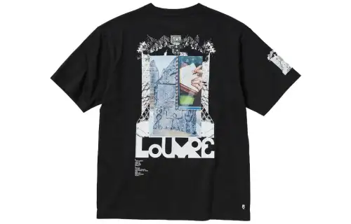 UNIQLO/X T Shirts Unisex Black Crew Neck Moderate Straight Fit