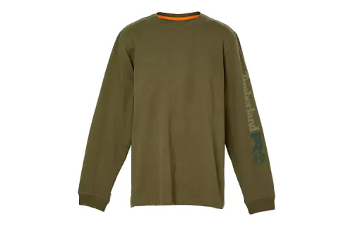 Timberland T Shirts Men's Olive Green Crew Neck Moderate Straight Fit