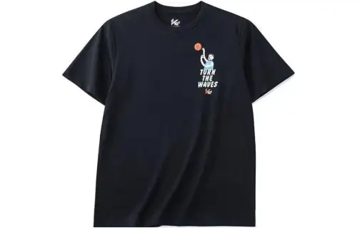 Anta SS22 Crew Neck Fitted Straight Fit Short Sleeved T Shirt Unisex Black