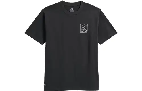 New Balance T Shirts Men's Black Crew Neck Moderate Straight Fit