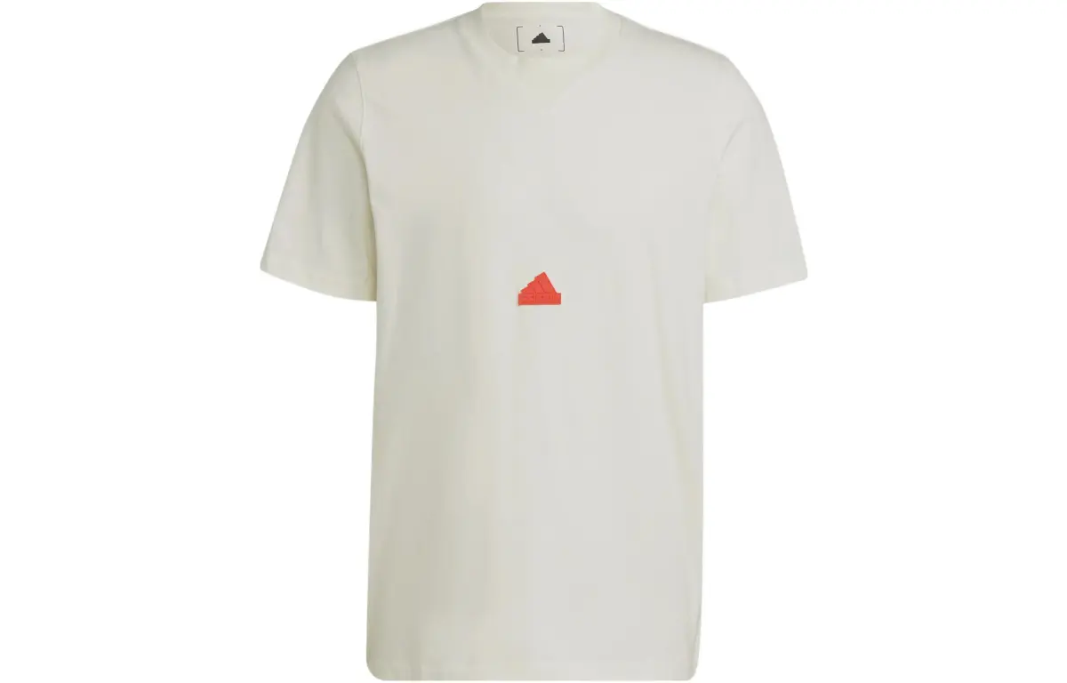 Adidas T-Shirts Men's White Crew Neck Moderate Straight Fit