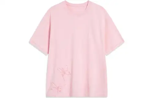 Li Ning Sports Life Collection T Shirt Unisex New Coral Powder