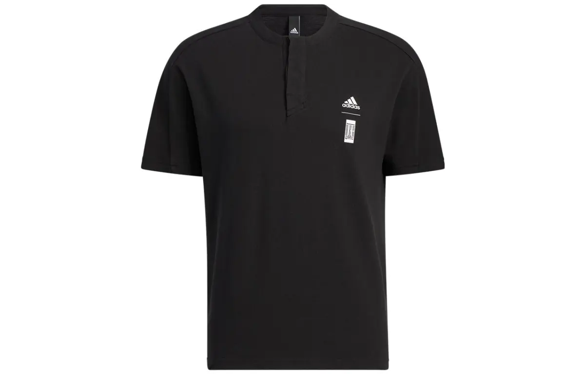 Adidas T-Shirts Men's Black Crew Neck Moderate Straight Fit