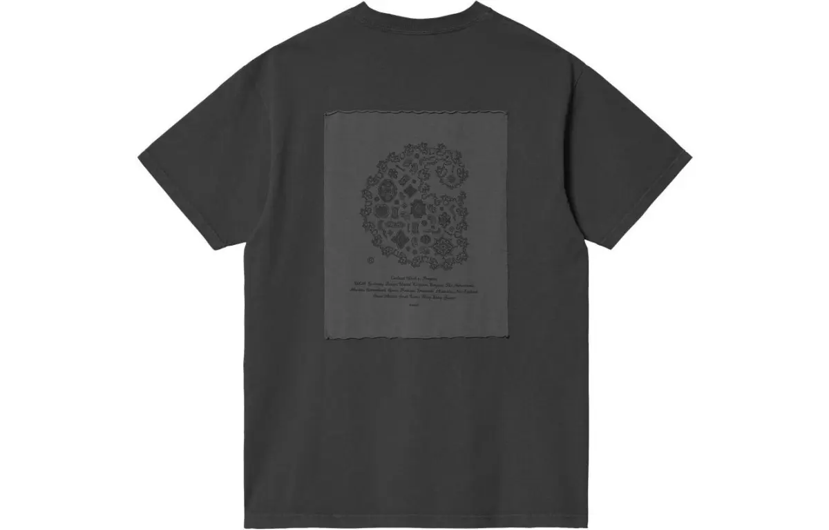 Carhartt WIP T-Shirts Men's Gray Crew Neck Moderate Straight Fit