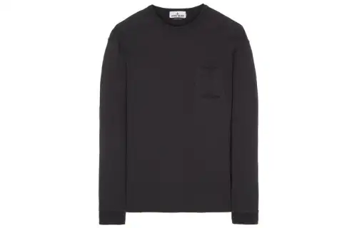 STONE ISLAND T Shirts Men's Black Crew Neck Moderate Straight Fit