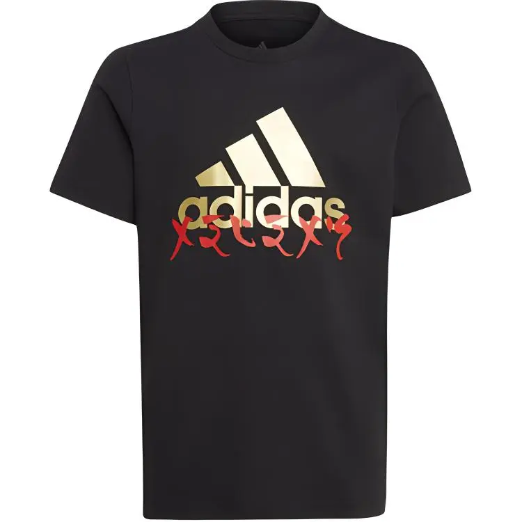 Adidas T-Shirts Unisex Black Crew Neck Moderate Straight Fit