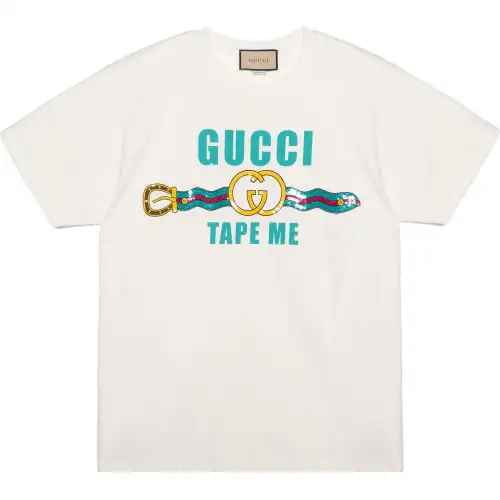 GUCCI T Shirts Unisex White Crew Neck Moderate Straight Fit