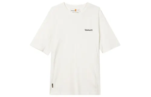 Timberland T Shirts Men's Vintage White Crew Neck Moderate Straight Fit