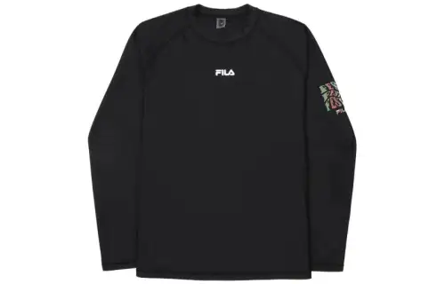 FILA T Shirts Men's Black Crew Neck Moderate Straight Fit