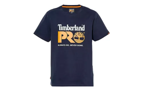 Timberland T Shirts Men's Navy Blue Crew Neck Moderate Straight Fit