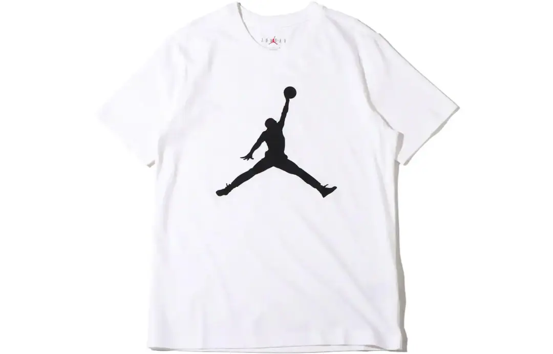 Jordan T Shirts Men's White Crew Neck Moderate Straight Fit