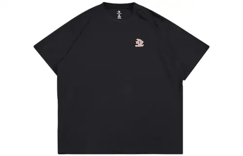 Converse ENJOY THE BREEZE T Shirts Men's Black Crew Neck Moderate Straight Fit
