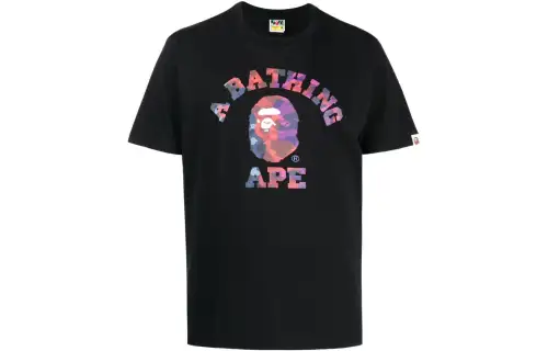 A BATHING APE Logo patch Cotton T shirt