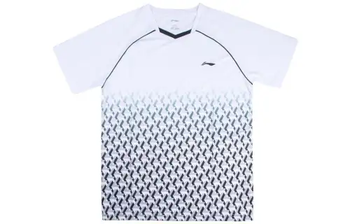 Li Ning T Shirts Men's White Crew Neck Moderate Straight Fit