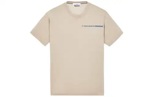 STONE ISLAND T Shirts Men's Light Gray Crew Neck Moderate Straight Fit