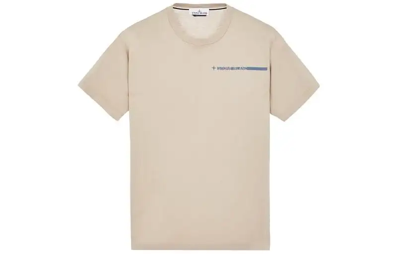 STONE ISLAND T Shirts Men's Light Gray Crew Neck Moderate Straight Fit
