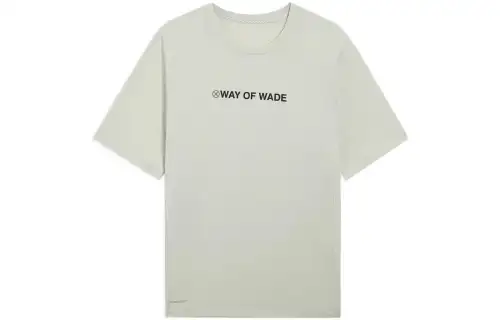 Li Ning Wade Collection T Shirts Men's Mixed Color Antarctic Gray Crew Neck Moderate Straight Fit