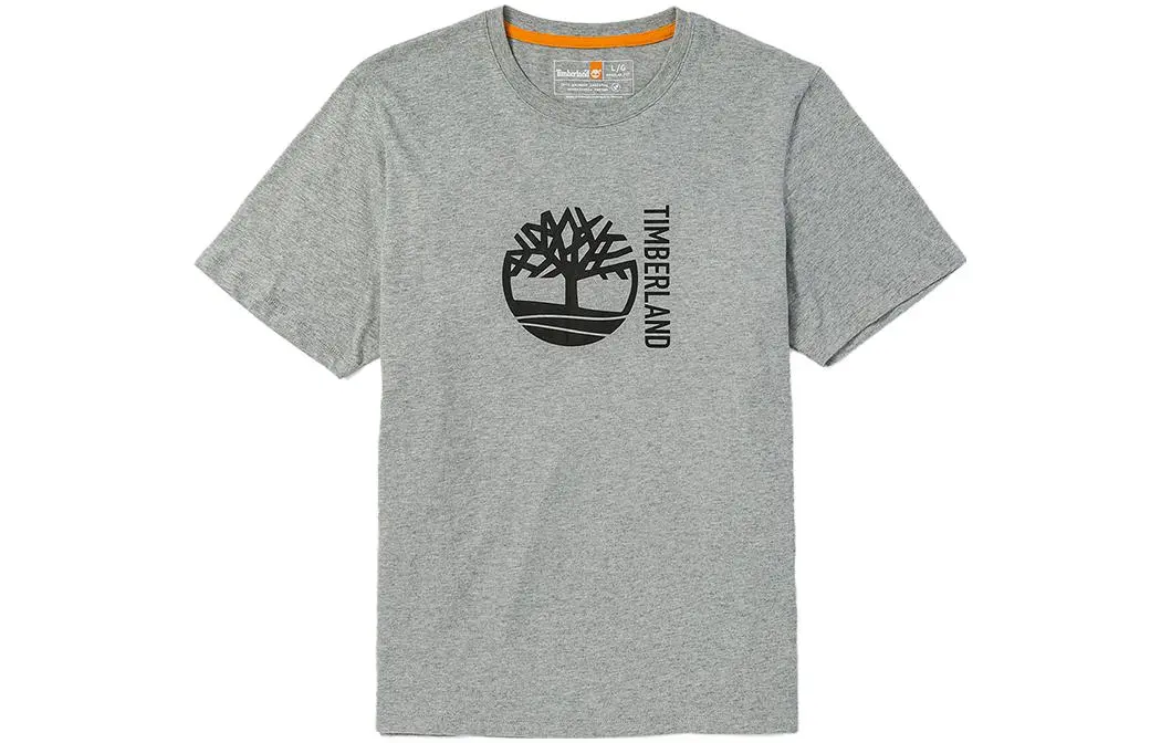 Timberland T-Shirts Men's Medium Heather Gray Crew Neck Thin Straight Fit