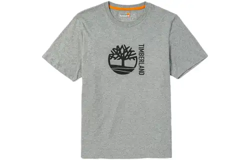 Timberland T Shirts Men's Medium Heather Gray Crew Neck Moderate Straight Fit