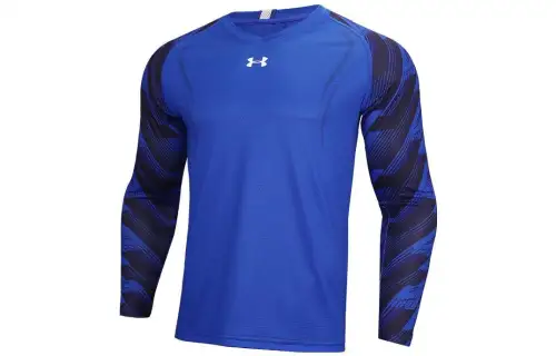 Under Armour T Shirts Men's Blue V Neck Moderate Straight Fit
