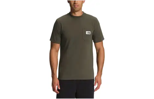 THE NORTH FACE T Shirts Men's Green Crew Neck Moderate Straight Fit