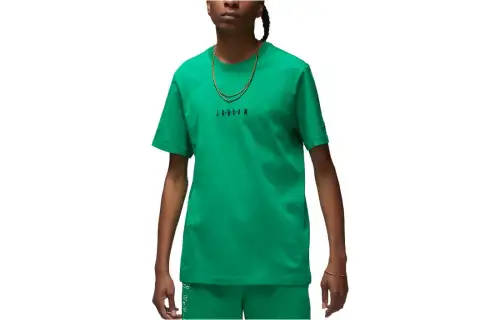 Jordan T Shirts Men's Lucky Green Crew Neck Moderate Straight Fit