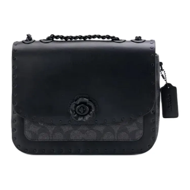 COACH Madison Cow Leather Crossbody Bags Medium Women's Charcoal Gray