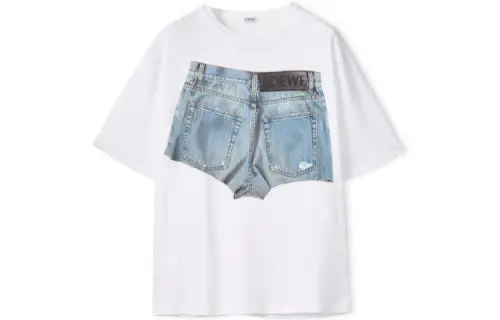 LOEWE T Shirts Men's White Crew Neck Moderate Straight Fit
