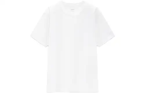 UNIQLO T Shirts Men's White Crew Neck Moderate Straight Fit