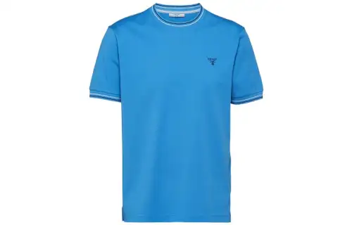 PRADA T Shirts Men's Light Purple Blue Crew Neck