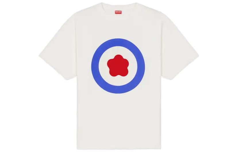 KENZO TARGET FW23 Graphic printed straight short-sleeved T-shirt for men, white