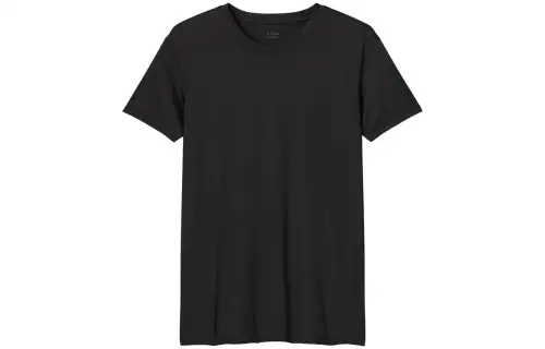 UNIQLO T Shirts Men's Black Crew Neck Moderate Straight Fit
